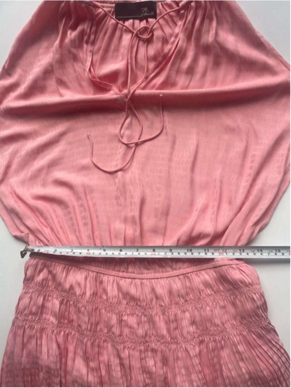3RD & Fourth Pink Satin Halter Mini Dress Size Medium - Picture 4 of 8